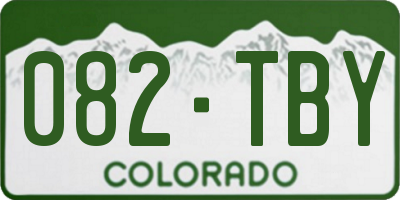 CO license plate 082TBY