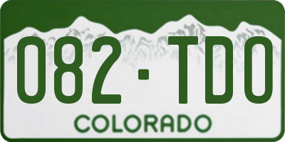 CO license plate 082TDO