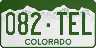 CO license plate 082TEL