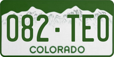 CO license plate 082TEO