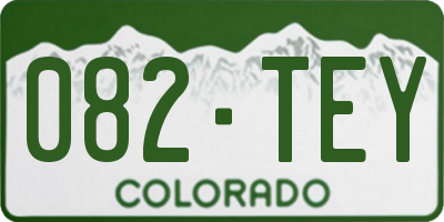 CO license plate 082TEY