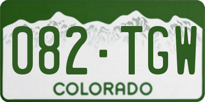 CO license plate 082TGW