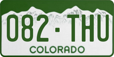CO license plate 082THU
