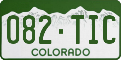 CO license plate 082TIC
