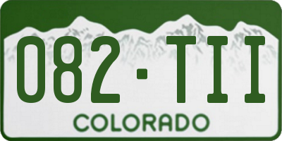 CO license plate 082TII