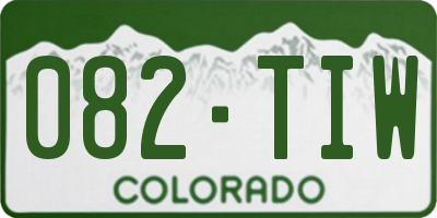 CO license plate 082TIW