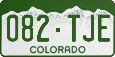 CO license plate 082TJE