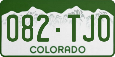 CO license plate 082TJO