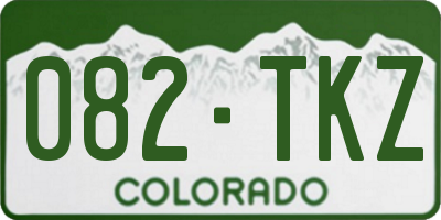 CO license plate 082TKZ