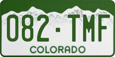 CO license plate 082TMF