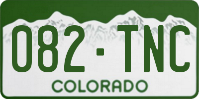 CO license plate 082TNC