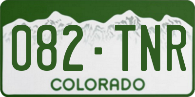 CO license plate 082TNR