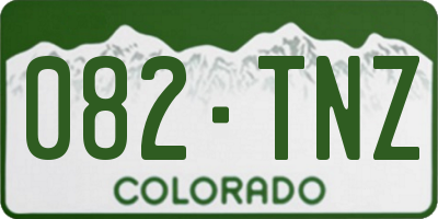 CO license plate 082TNZ