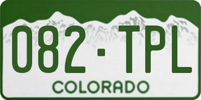 CO license plate 082TPL