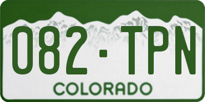 CO license plate 082TPN