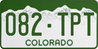CO license plate 082TPT