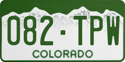 CO license plate 082TPW