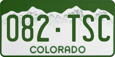 CO license plate 082TSC