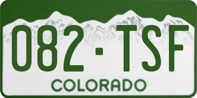 CO license plate 082TSF