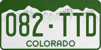 CO license plate 082TTD
