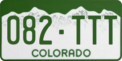 CO license plate 082TTT