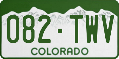 CO license plate 082TWV