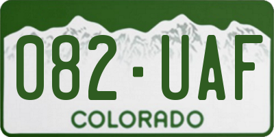 CO license plate 082UAF