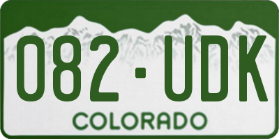 CO license plate 082UDK