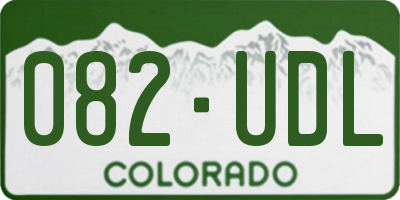 CO license plate 082UDL
