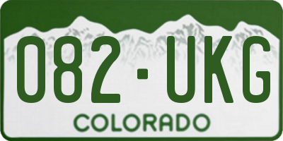 CO license plate 082UKG