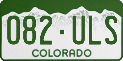 CO license plate 082ULS