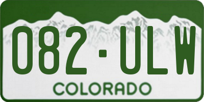 CO license plate 082ULW