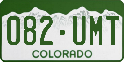 CO license plate 082UMT