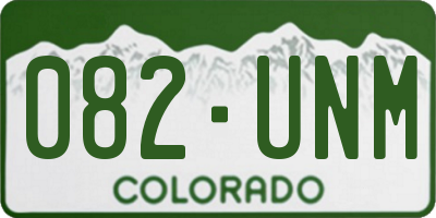 CO license plate 082UNM
