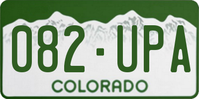 CO license plate 082UPA