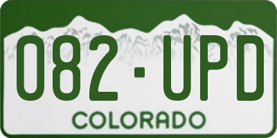 CO license plate 082UPD