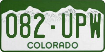 CO license plate 082UPW