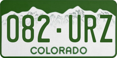 CO license plate 082URZ