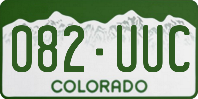 CO license plate 082UUC