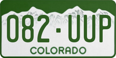 CO license plate 082UUP