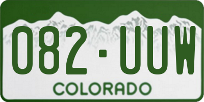 CO license plate 082UUW