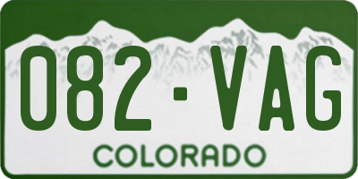 CO license plate 082VAG