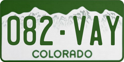 CO license plate 082VAY