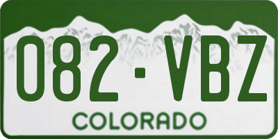 CO license plate 082VBZ