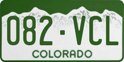 CO license plate 082VCL