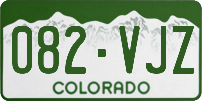 CO license plate 082VJZ