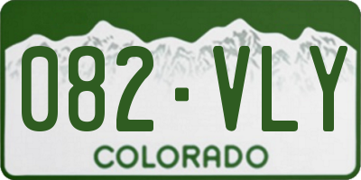 CO license plate 082VLY