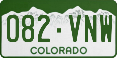 CO license plate 082VNW