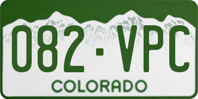 CO license plate 082VPC