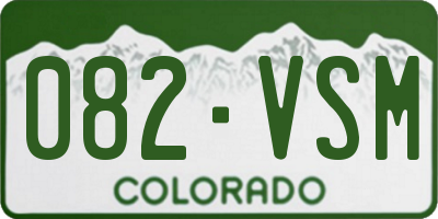 CO license plate 082VSM